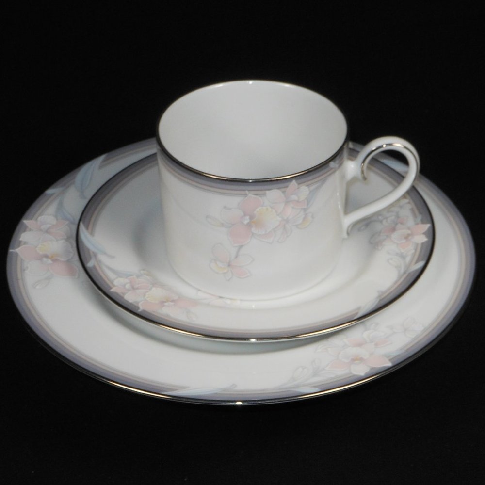 Tea cup, bread & salad plate set. Noritake 3788 Evening Mood
